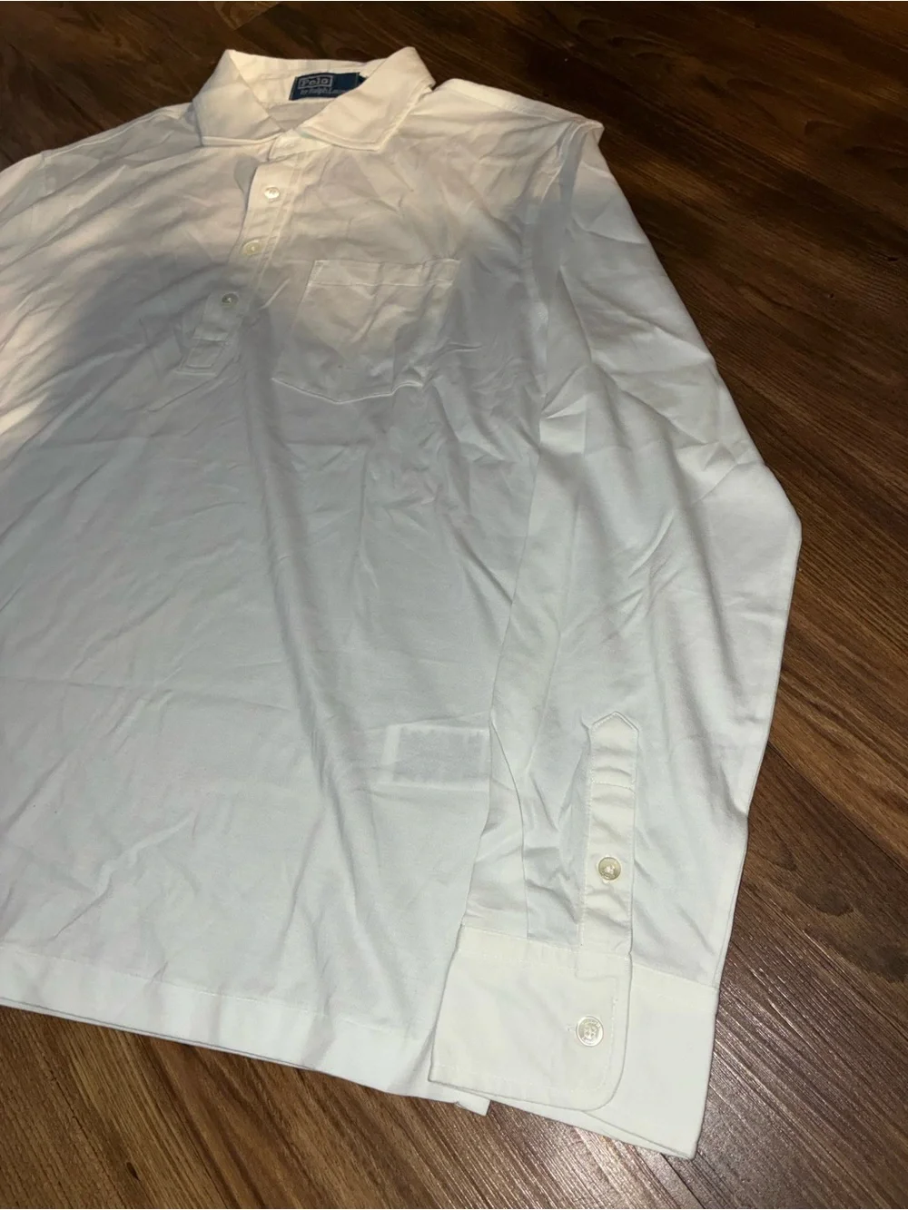 Polo Ralph Lauren White Henley Long-Sleeve Polo Shirt